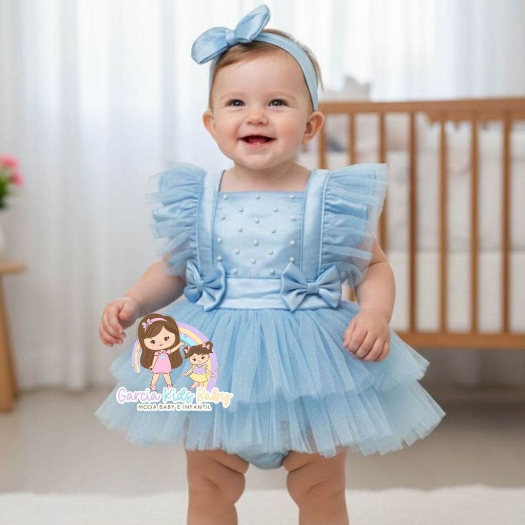 Salopete romper azul smash 5 meses ao 24 meses em Oferta na Shopee