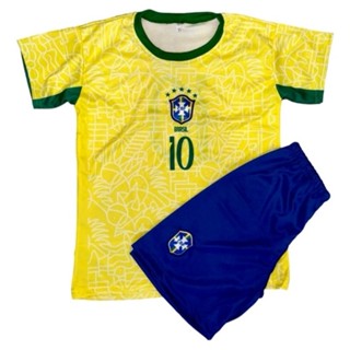 conjunto infantil juvenil do Brasil amarelo do 02 ao 14 em Oferta na Shopee