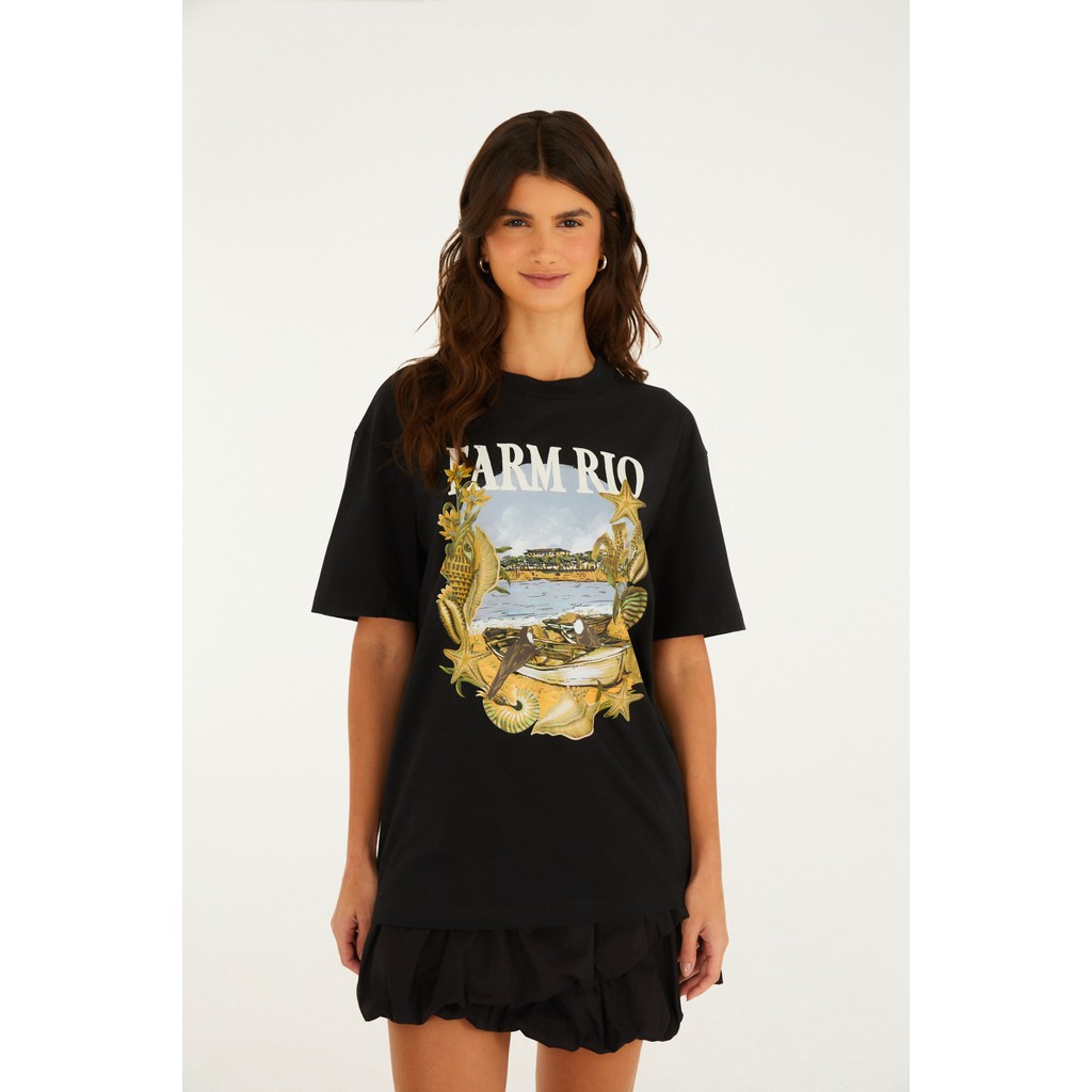 T-Shirt Media Moldura Conchas Farm