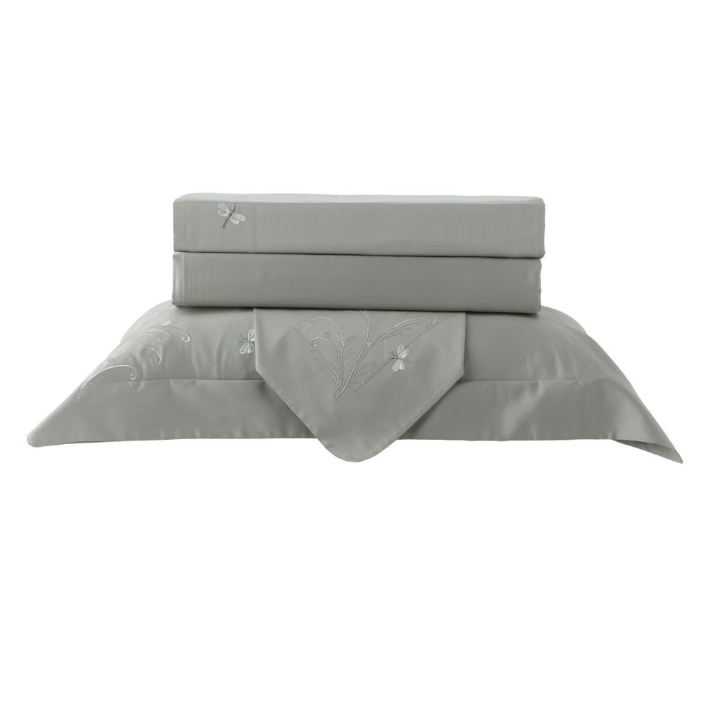 Jogo de Cama 300 Fios Libelulle Kacyumara Greenjoy/Off