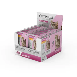 Kit Ração Úmida Optimum Sachê para Gatos Filhotes Frango 40 Unidades