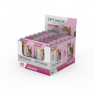Kit Ração Úmida Optimum Sachê para Gatos Filhotes Frango 40 Unidades em Oferta na Shopee