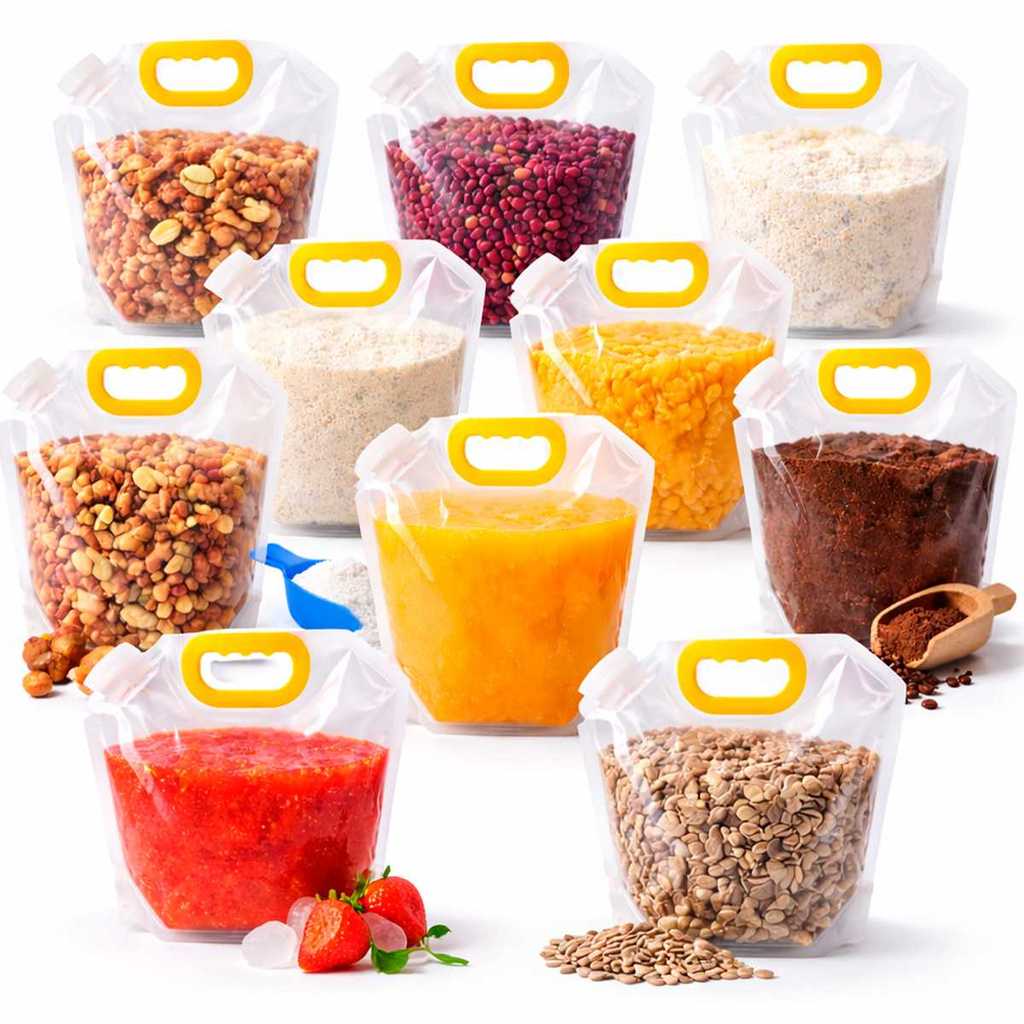 Saco 5l Kit 10 Recipiente Armazenar Grãos Cereais Café Arroz