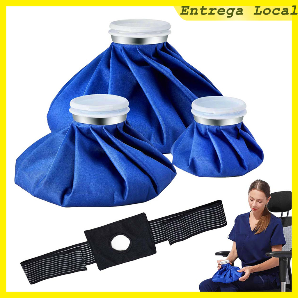 Kit de bolsas de gelo com cinta fixadora, 3 unidades 6-11 polegadas, reutilizáveis compressa fria e quente