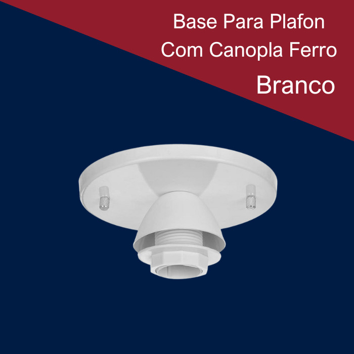 Kit Base Para Plafon Com Canopla de Ferro Para 1 Lâmpada Ferro Branco Preto Luminaria Sala Quarto Soquete E27 110v/220v