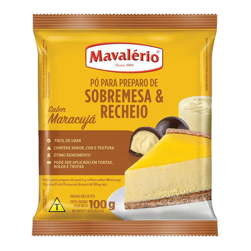 Pó para Preparo de Sobremesa de Maracujá 100g Mavalério