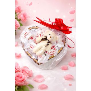 Cesta com Chocolate Raffaello, em MDF embrulhado para presente, namorado, lembrancinha, páscoa em Oferta na Shopee