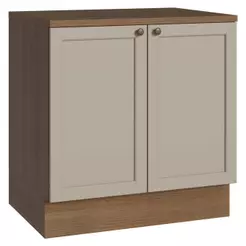 Balcão de Cozinha 80 cm 2 Portas Rustic/Crema Vik Madesa