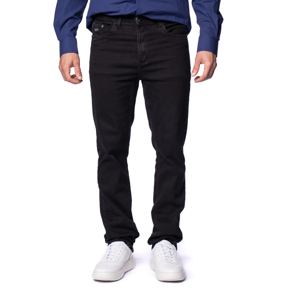 Calça Jeans Masculina Max Denim Reta Lisa Preta em Oferta na Shopee