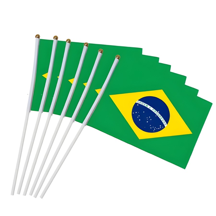 Bandeira do Brasil Para Torcida - Copa do Mundo - 14x21cm - 12 unidades - Rizzo em Oferta na Shopee