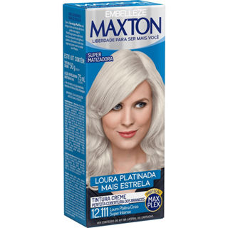 Tinta Maxton Kit Prático 12.111 Louro Platina Cinza Super Intenso em Oferta na Shopee