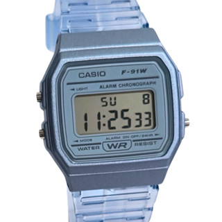 Relógio Casio Digital Unissex Transparente Azul F-91WS-2DF em Oferta na Shopee