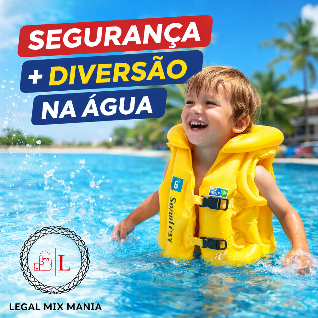 Colete Infantil Boia Premium Segurança Total Bebê Criança Praia Lago Piscina