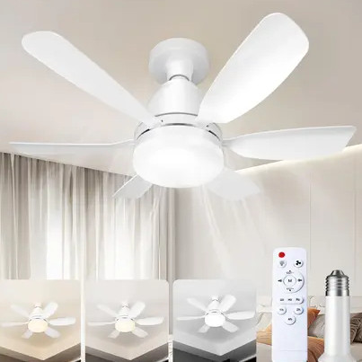 Ventilador de Teto Com Luminária 43/52cm com Conforto Bivolt + Controle remoto