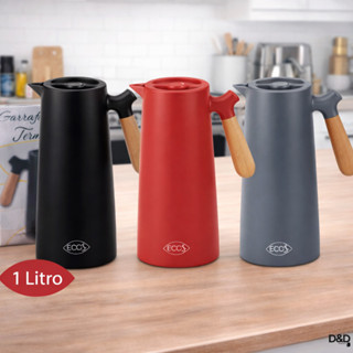 Garrafa Térmica Moderna Cabo Madeira Antivazamento Gelado Quente 1 litro em Oferta na Shopee