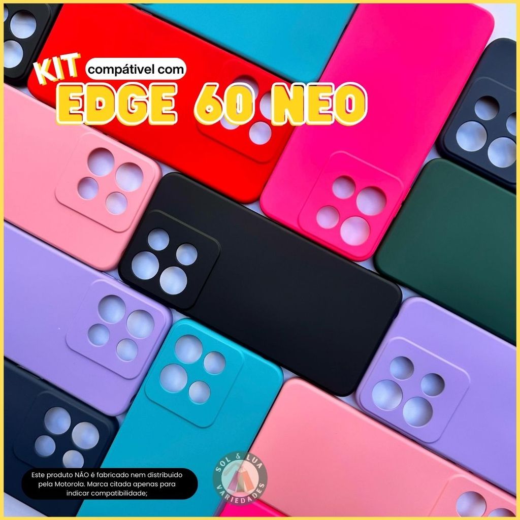 Kit Capa Capinha compatível com Moto Edge 60 Neo + Película 3D Cerâmica Privacidade Câmera em Oferta na Shopee