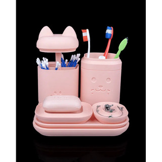 Kit Organizador Banheiro Gatinho