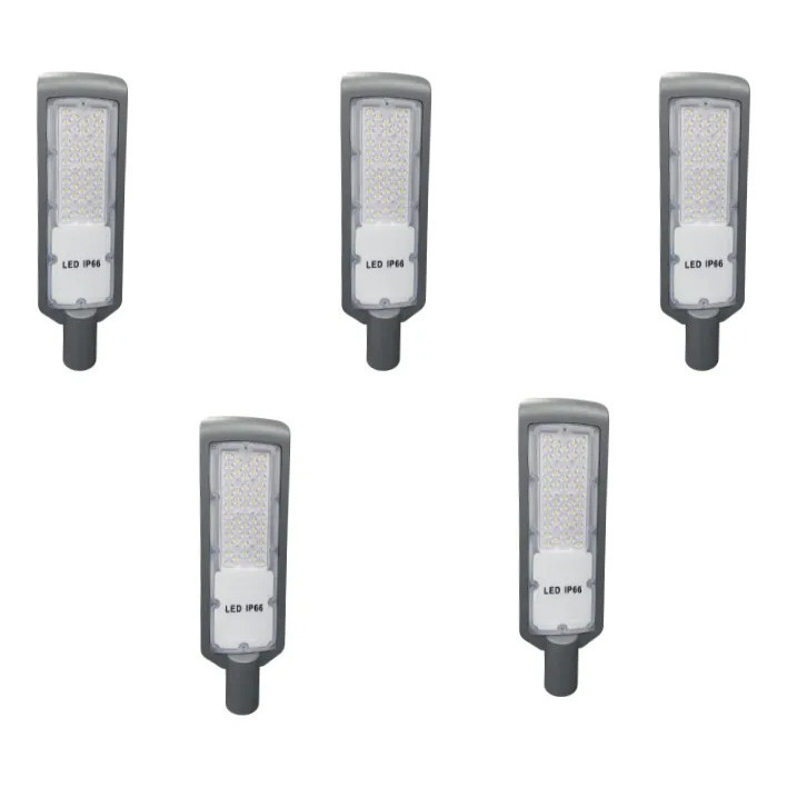 Kit 5 Luminárias Públicas Ultra Led 50w Ip66 Luz Bf 6500k