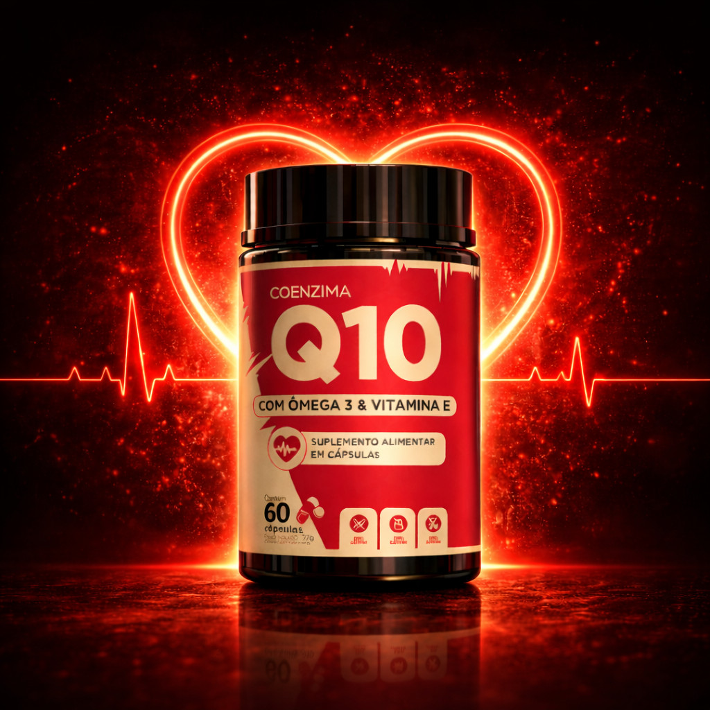 COENZIMA Q10 + ÔMEGA 3 + VITAMINA E | 60 Cápsulas | Suplemento Alimentar Premium 3 em 1 | Envio Rápido em Oferta na Shopee