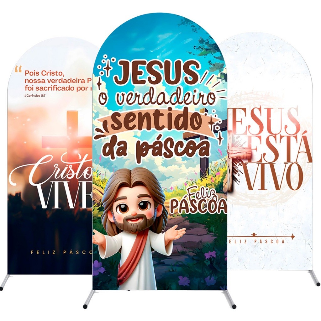 Painel Romano Jesus Páscoa Religiosa Sublimado Elástico 2x1m em Oferta na Shopee