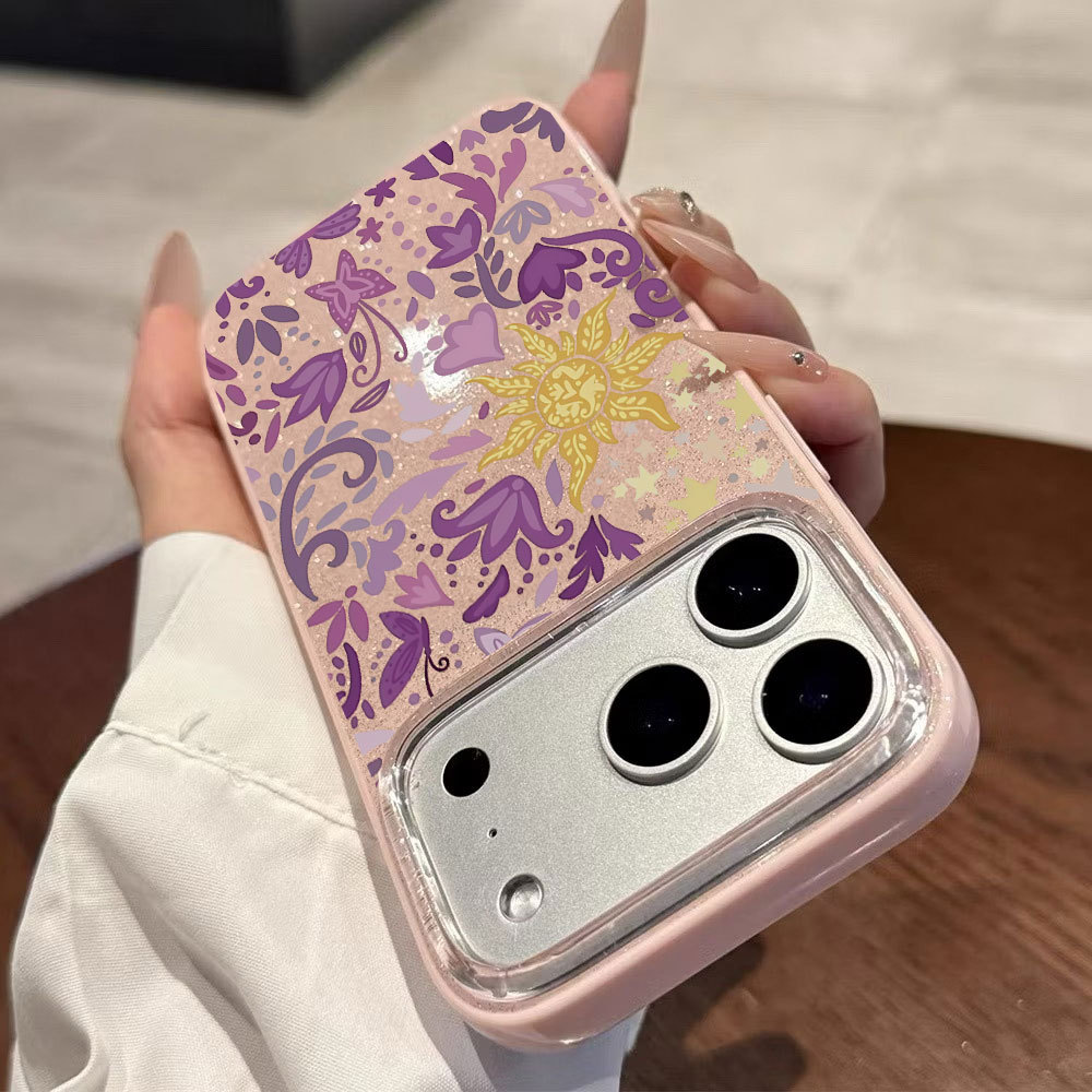 Capa Glitter Para Samsung A17 A07 A06 A15 A16 A14 A13 A12 A32 A56 A36 A55 A54 A23 S26 S25 Capinha Ajisai Flor de Capas