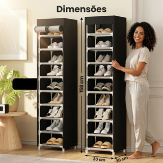 Sapateira 9 Andares Suporta 9/27/54 Pares Sapatos Tenis Chinelos Organizador Armario Prateleira em Oferta na Shopee