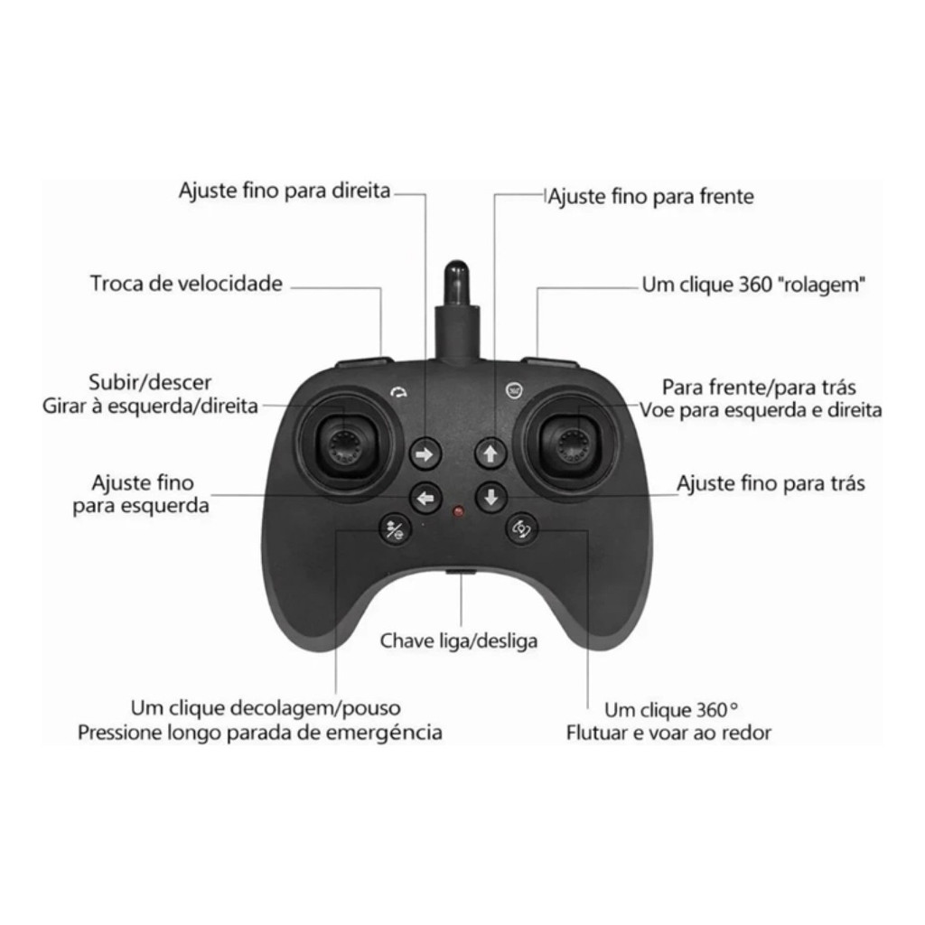 Aviao Drone Planador com LED e Controle Remoto Recarregavel Infantil 4 Funcoes · foto 2