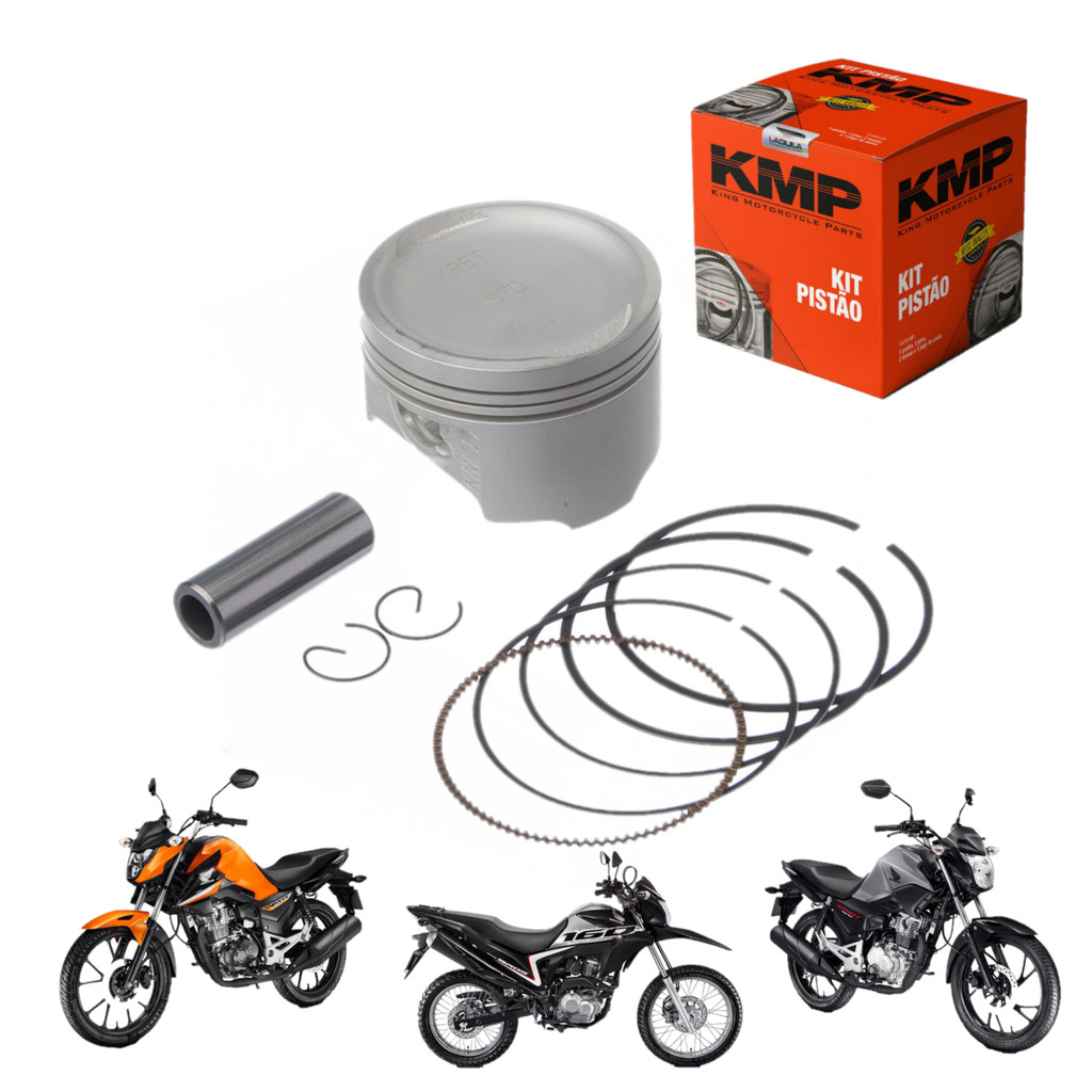 Kit Pistão Anéis Cg 160 Start Cargo Fan Titan Bros Kmp