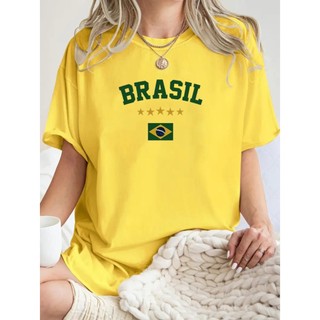 Camiseta Brasil 5 Estrelas Feminino Streetwear - Estilo, Conforto e Orgulho Nacional!