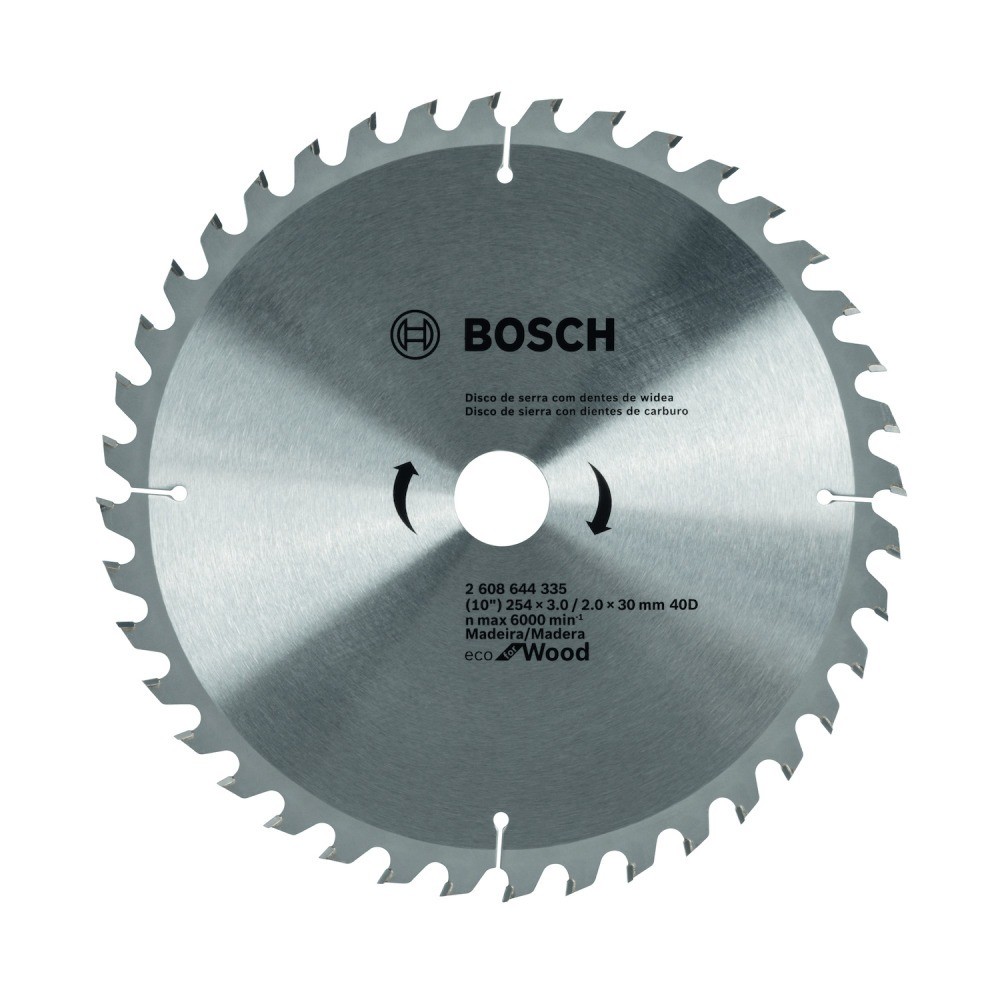 Disco de serra p/ madeira 254 x 30 x 40 dentes Ecoline Bosch