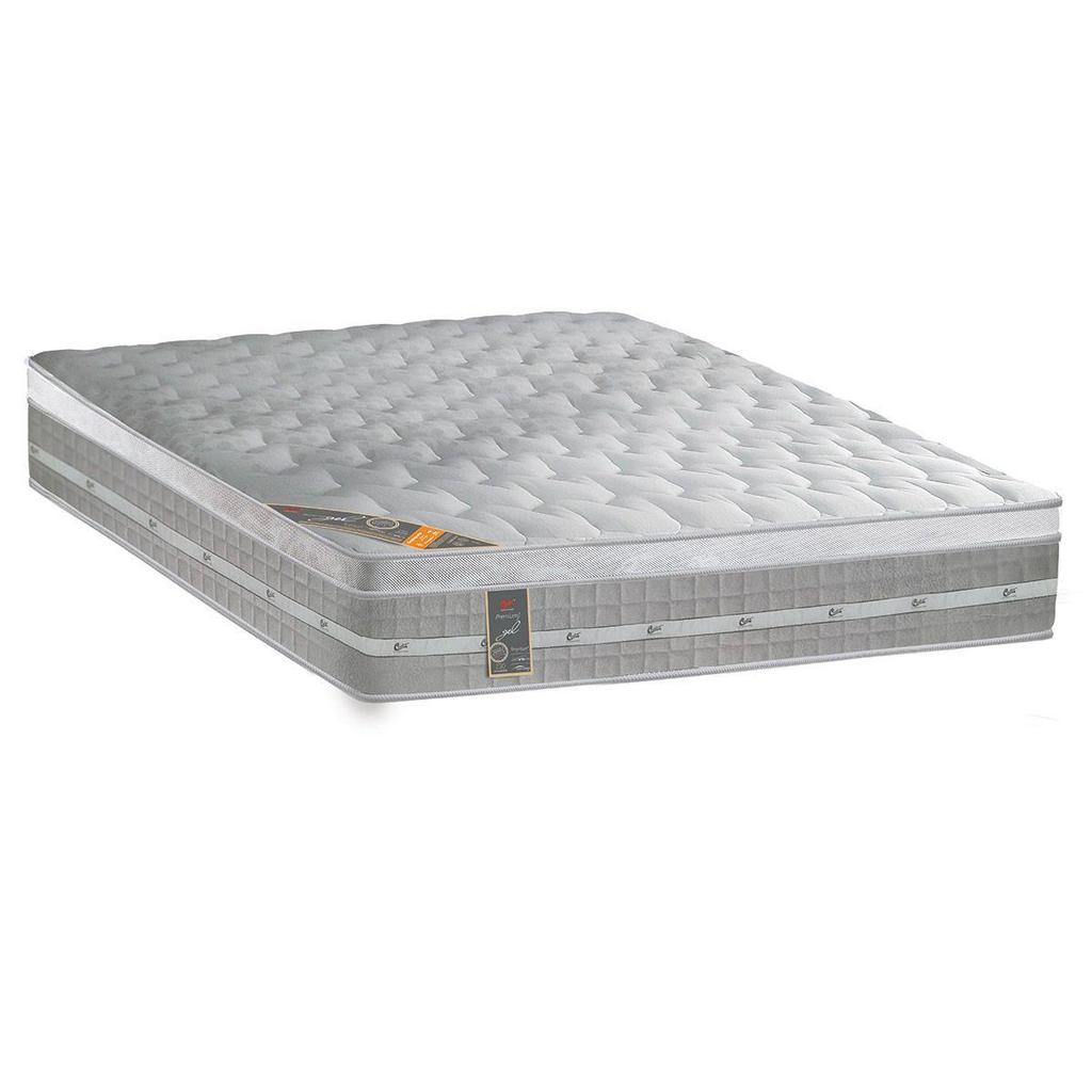 Colchão Viúva Molas Ensacadas Visco Gel Pocket Premium Euro Pillow (128x188x32) - Castor