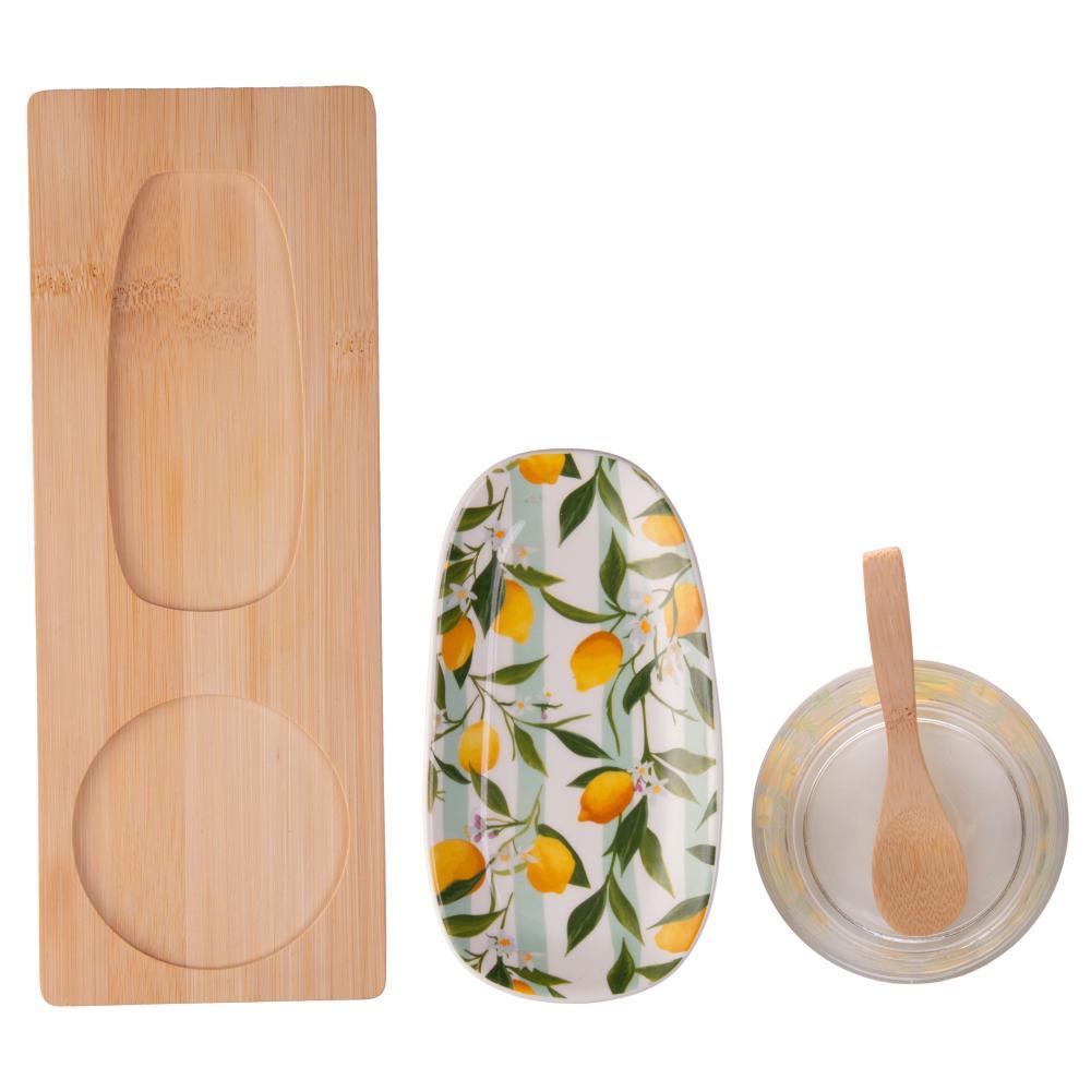 3 Peças para Servir Siciliano 28cm x 10,5cm x 6cm Bambu - Lyor