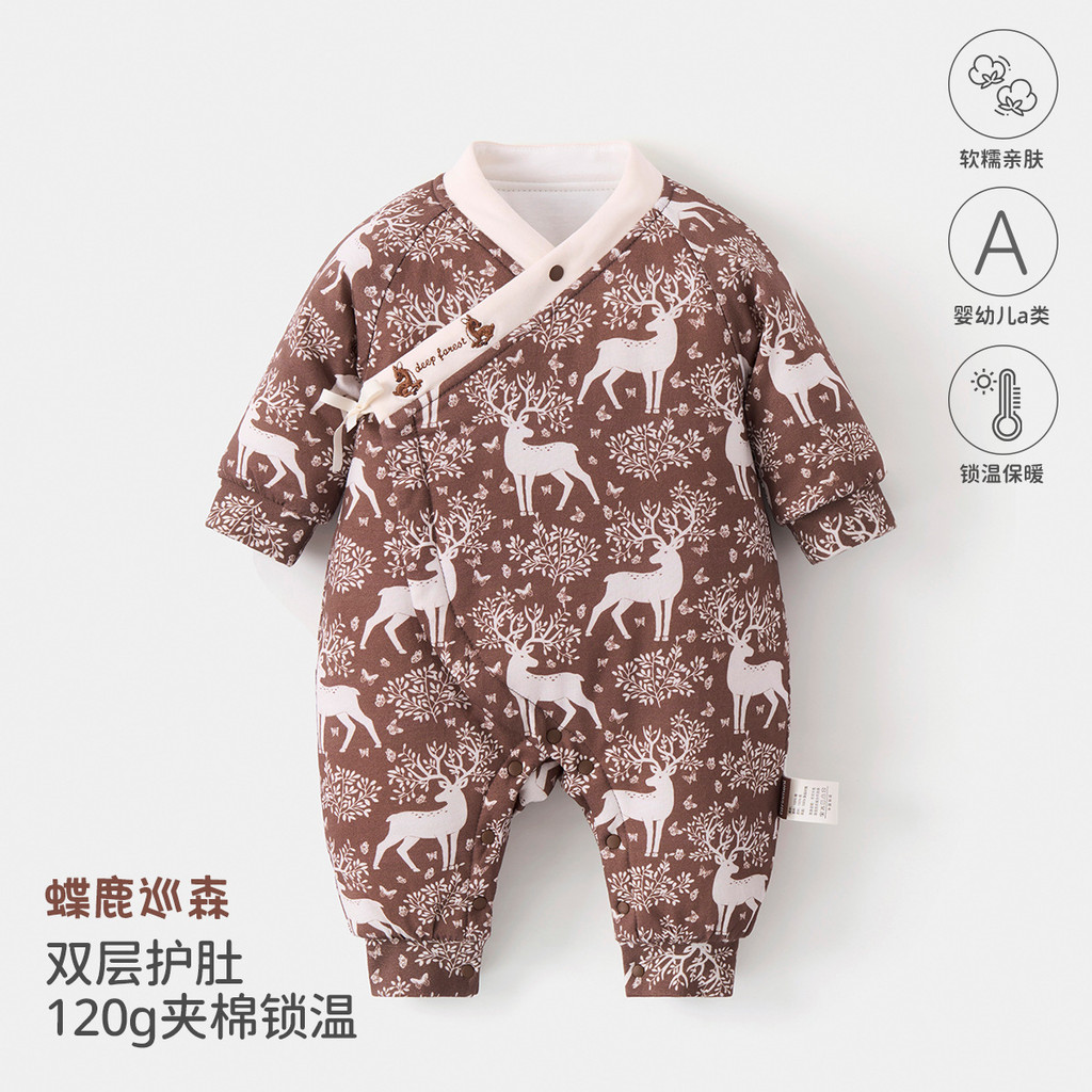Roupas de bebê classe a roupas de algodão acolchoado outono inverno bebê monge roupas desossadas macacão borboleta roupa