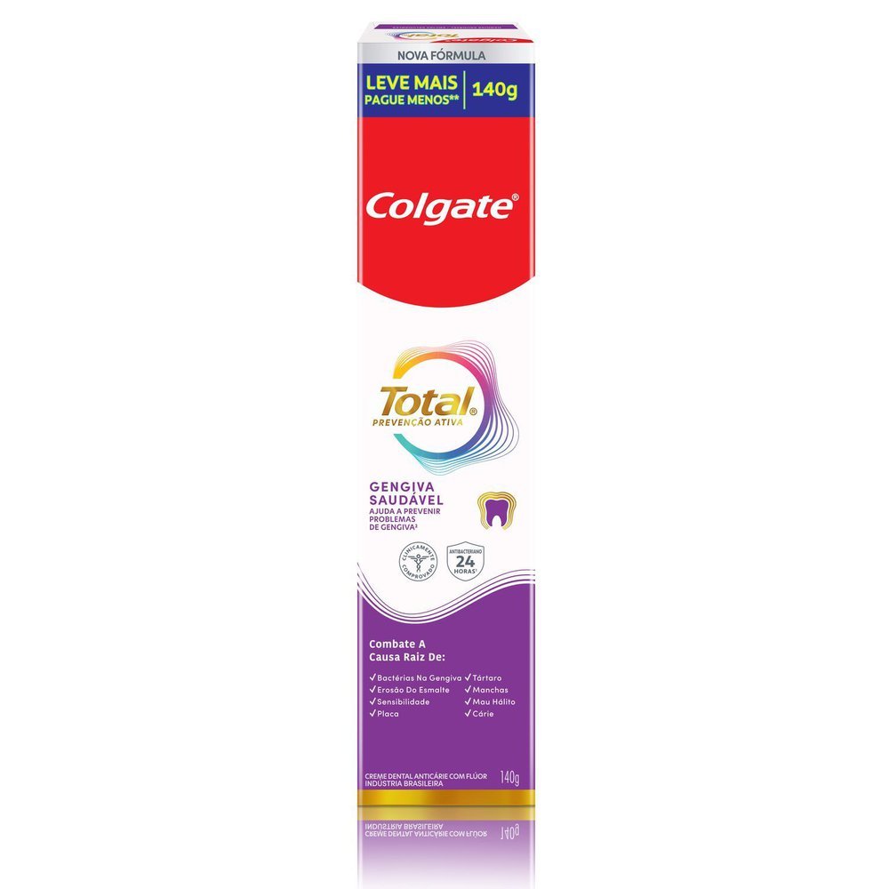 Creme Dental Colgate Total Gengiva Saudável Anticárie com Flúor 140g
