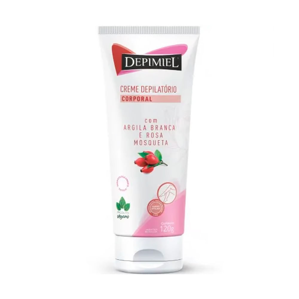 Creme Depilatório Depimiel Corporal com Argila Branca e Rosa Mosqueta 120g em Oferta na Shopee