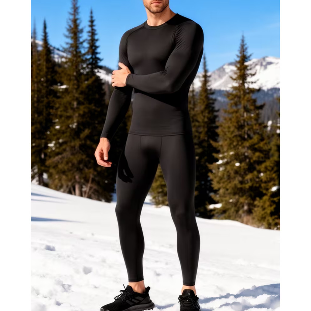 Kit 2 Camisa Térmica Masculina Outono e Inverno Forro de Lã Base Blusa de Manga Comprida Peluciada