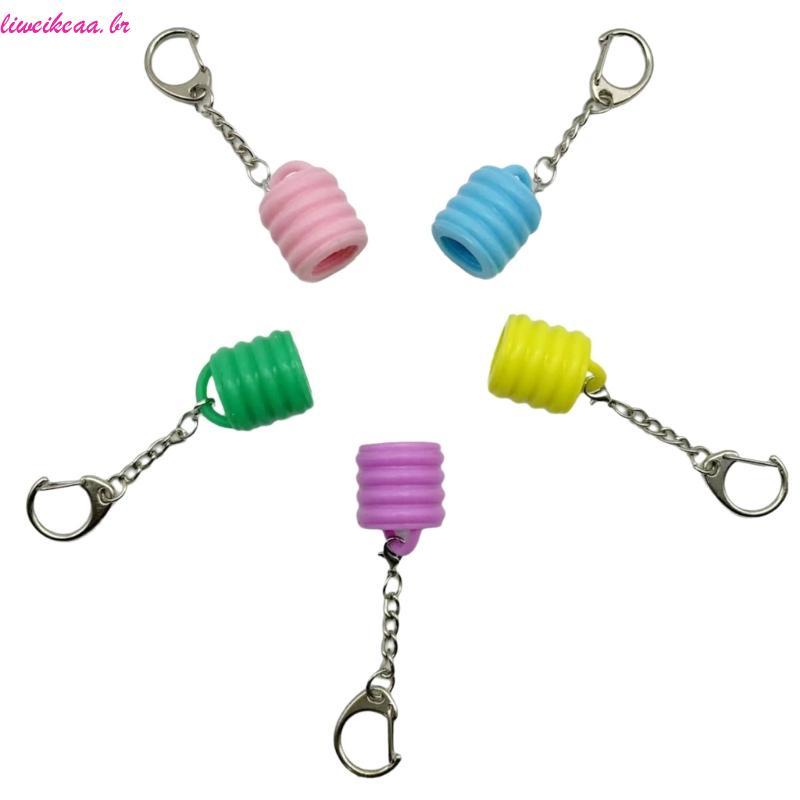 liweikeaa 5 Chaveiros Convenientes Brilho Labial Para Beleza Esforço Qualquer Lugar