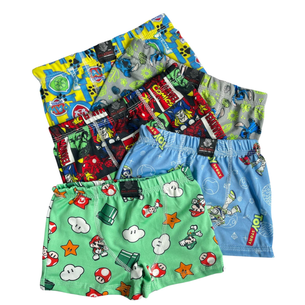 Kit Cueca Box Boxer Infantil Microfibra Criança Cuecas Infantil Menino