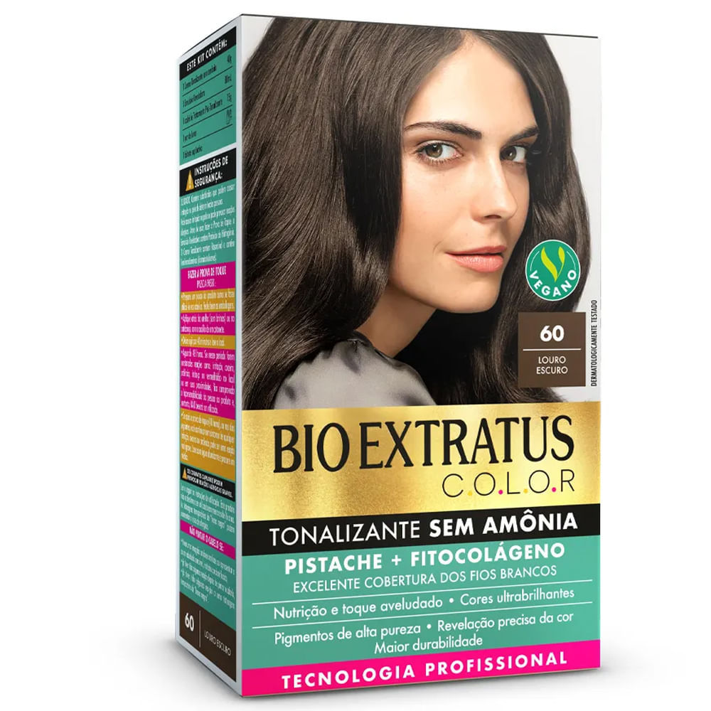 Tonalizante Sem amônia Bio Extratus Color Louro Escuro 60 em Oferta na Shopee