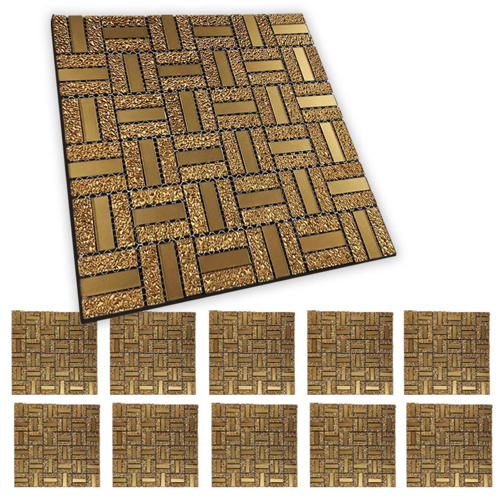 Pastilha De Vidro Autocolante Kit 10 Uni Parede Sala Cozinha Box Banheiro Decorativa Facil Aplicacao Requintado Moderna