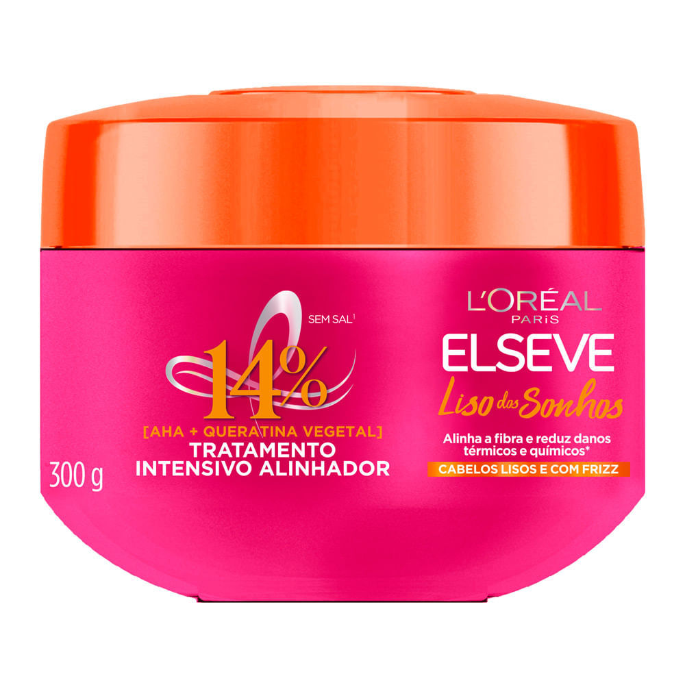 Máscara Elseve Liso dos Sonhos L'Oréal Paris Tratamento Intensivo Alinhador 300g em Oferta na Shopee