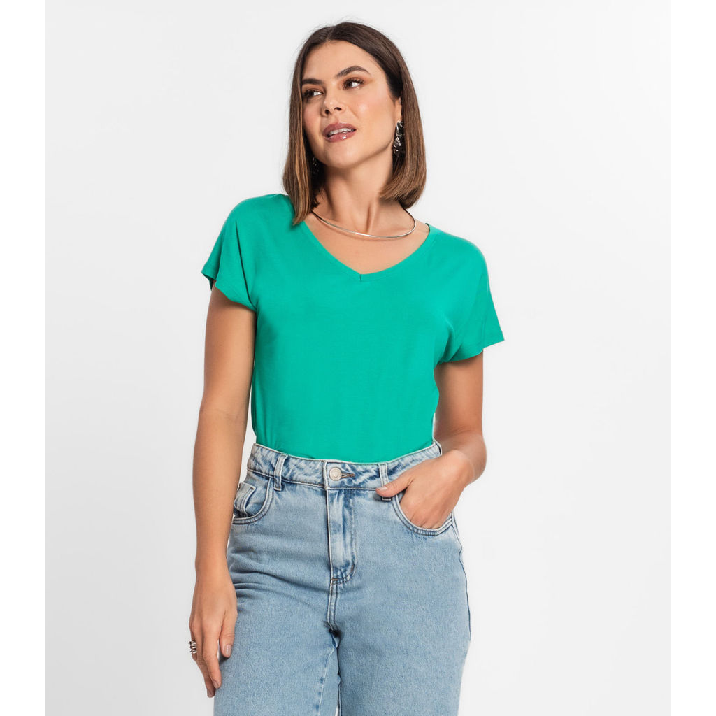 Blusa Feminina Viscotorcion Rovitex Verde em Oferta na Shopee