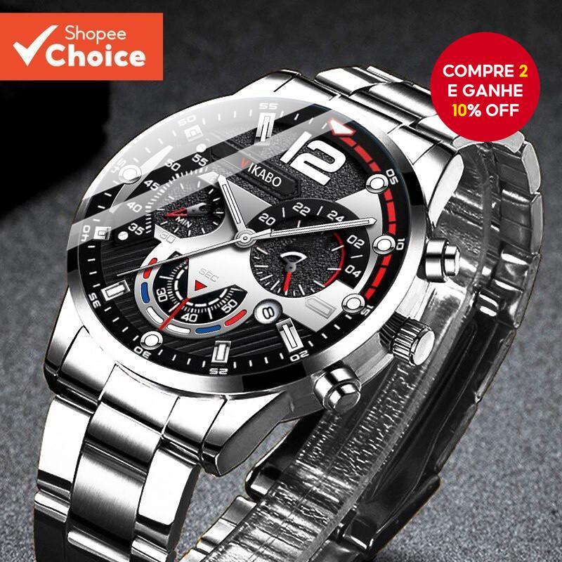 Relógio Clássico Masculino De Luxo Com Quartzo De Aço Inoxidável Para Escritório E Uso Diário-Presente De Feriado Perfei