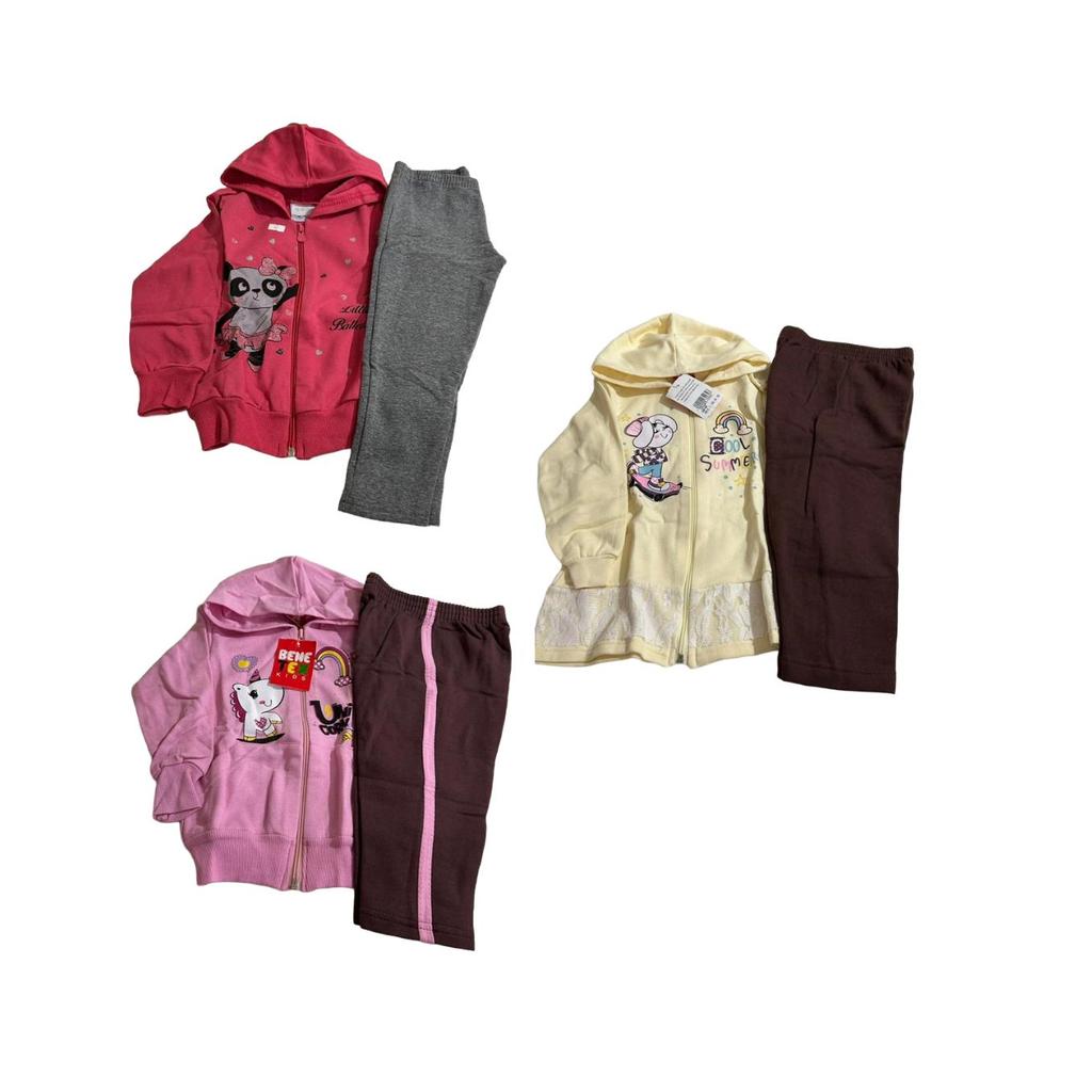 KIT 3 CONJUNTO MOLETOM INVERNO MENINA SORTIDO PARA BEBÊS