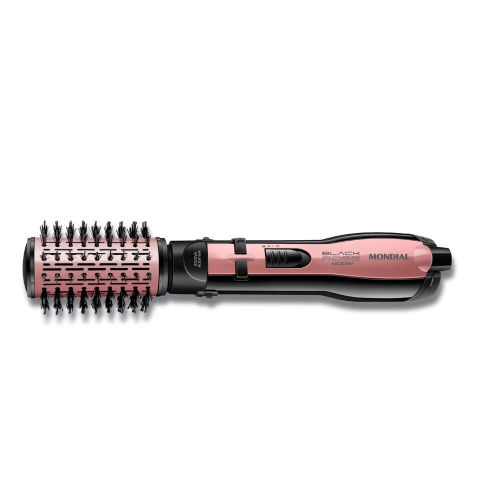 Escova Rotativa Mondial ER10 Black Rose Line 5 em 1 Seca, Alisa e Modela 1200W C