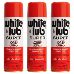 Kit 3 Desengripantes Lubrificante Spray White Lub 209g 300mL