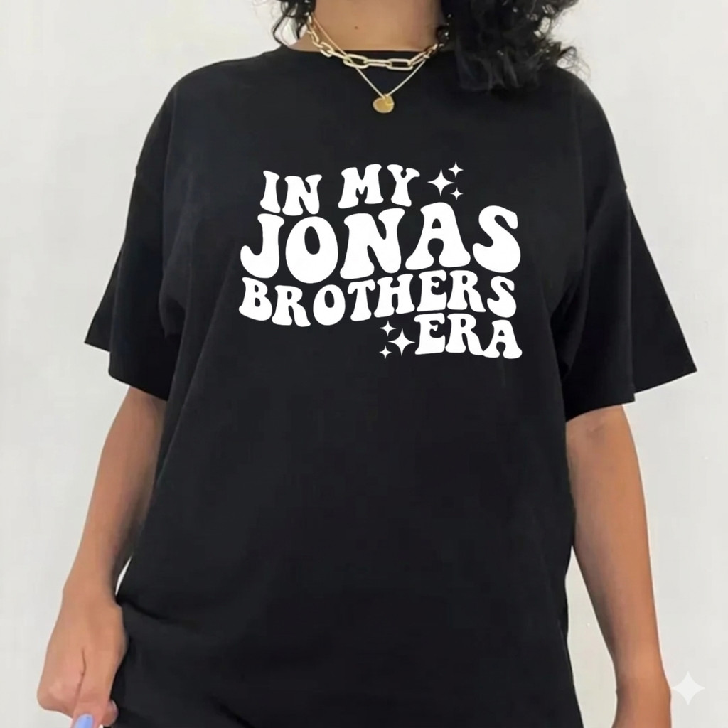 Camiseta Jonas Brothers Banda Pop Rock Tour 2026 Unissex Algodao