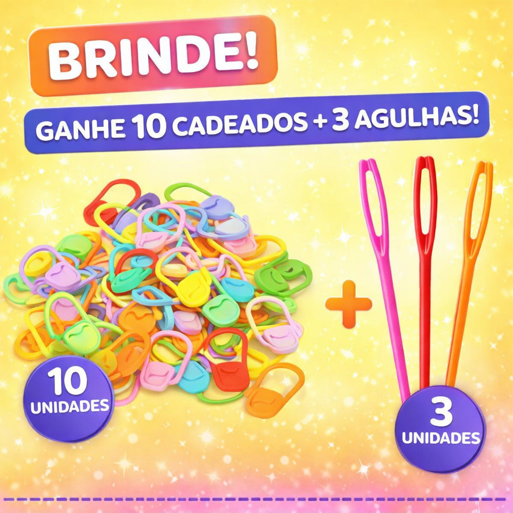 10 MARCA PONTO CADEADO + 3 AGULHAS DE TAPECEIROS em Oferta na Shopee