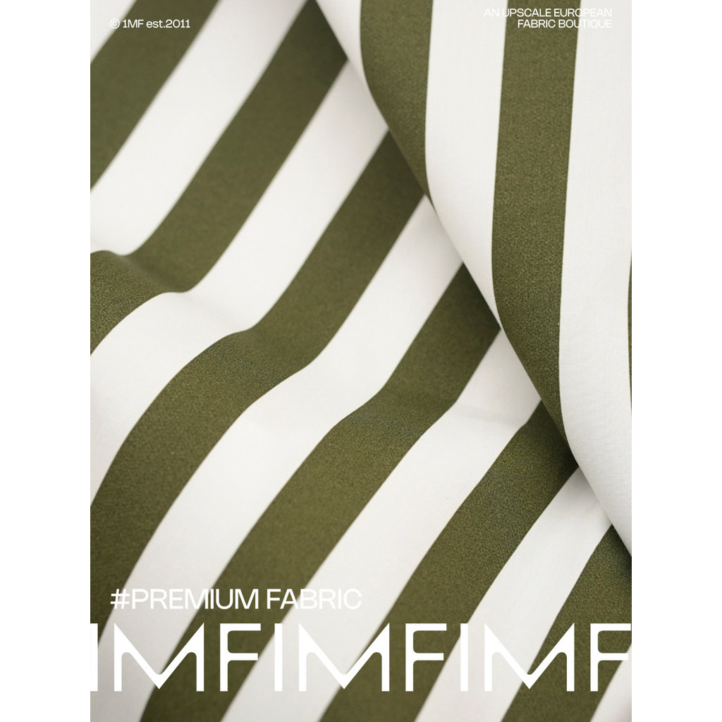 Braço itália importado algodão + tecido elastano branco verde listrado camisa saia tecido largura 152CM183G/M
