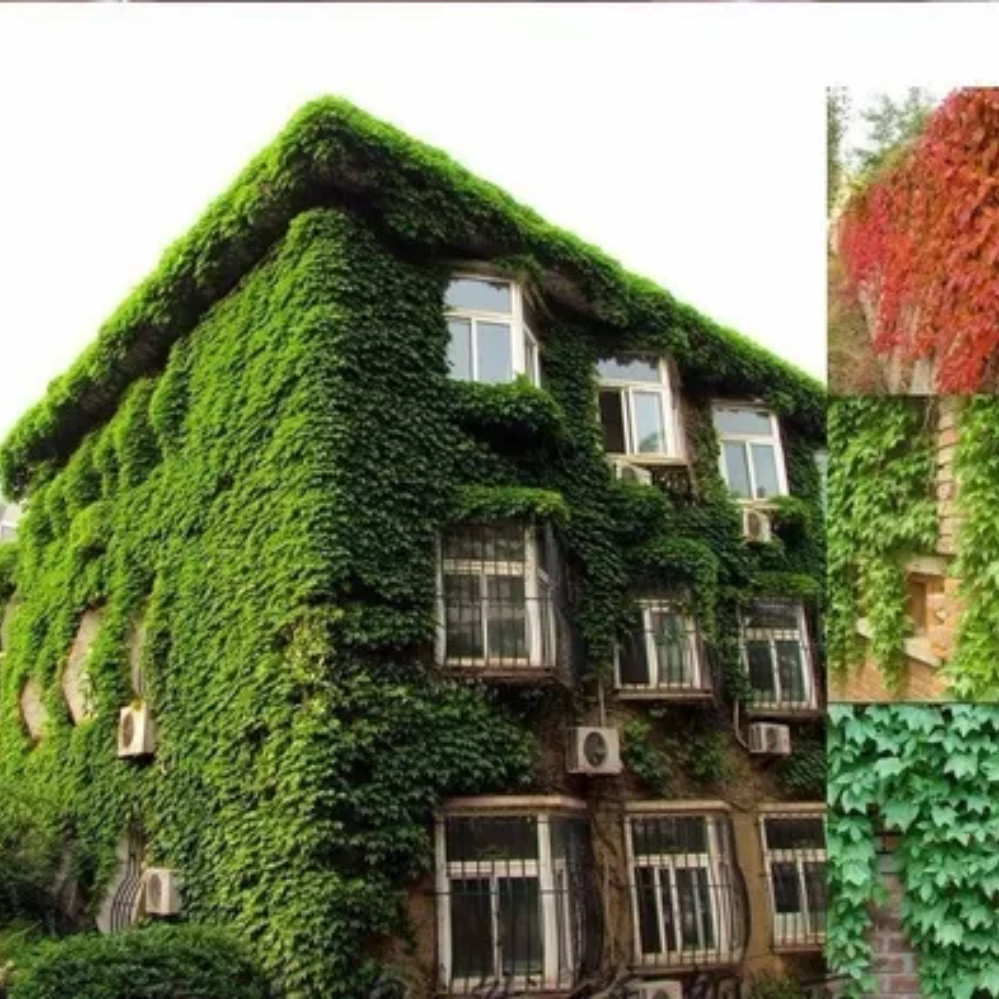 200 Sementes Hera Japonesa Trepadeira Falsa Vinha | Planta Ornamental p/ Jardim, Muro e Cerca Viva | Fácil Cultivo